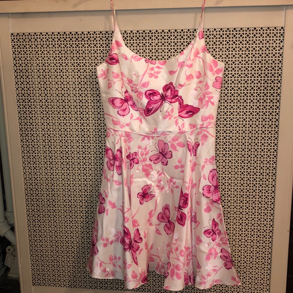 Silk Pink Butterfly Cocktail Dress! Gorgeousness!